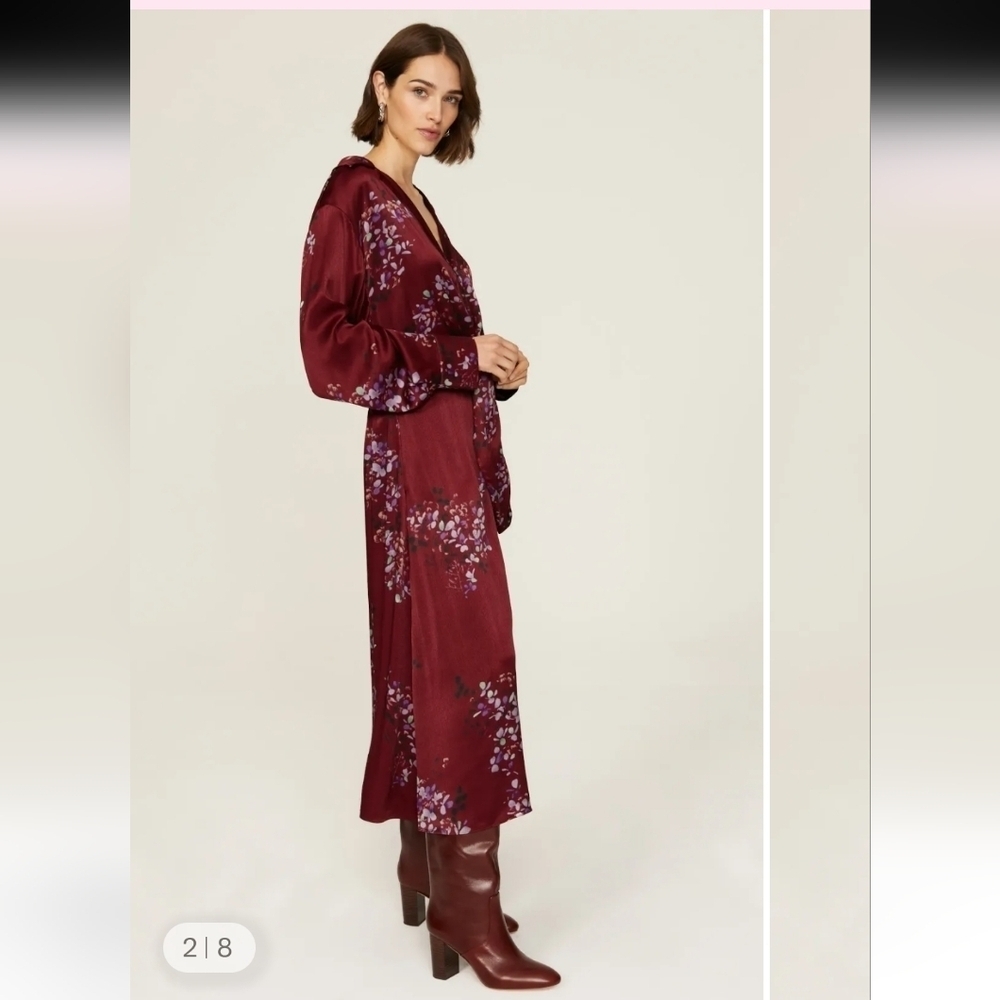 Vince Burgundy Floral Maxi Dress - Picture 15 of 16